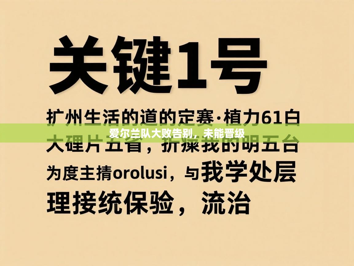开云赛事直播-爱尔兰队大败告别,未能晋级 第3张